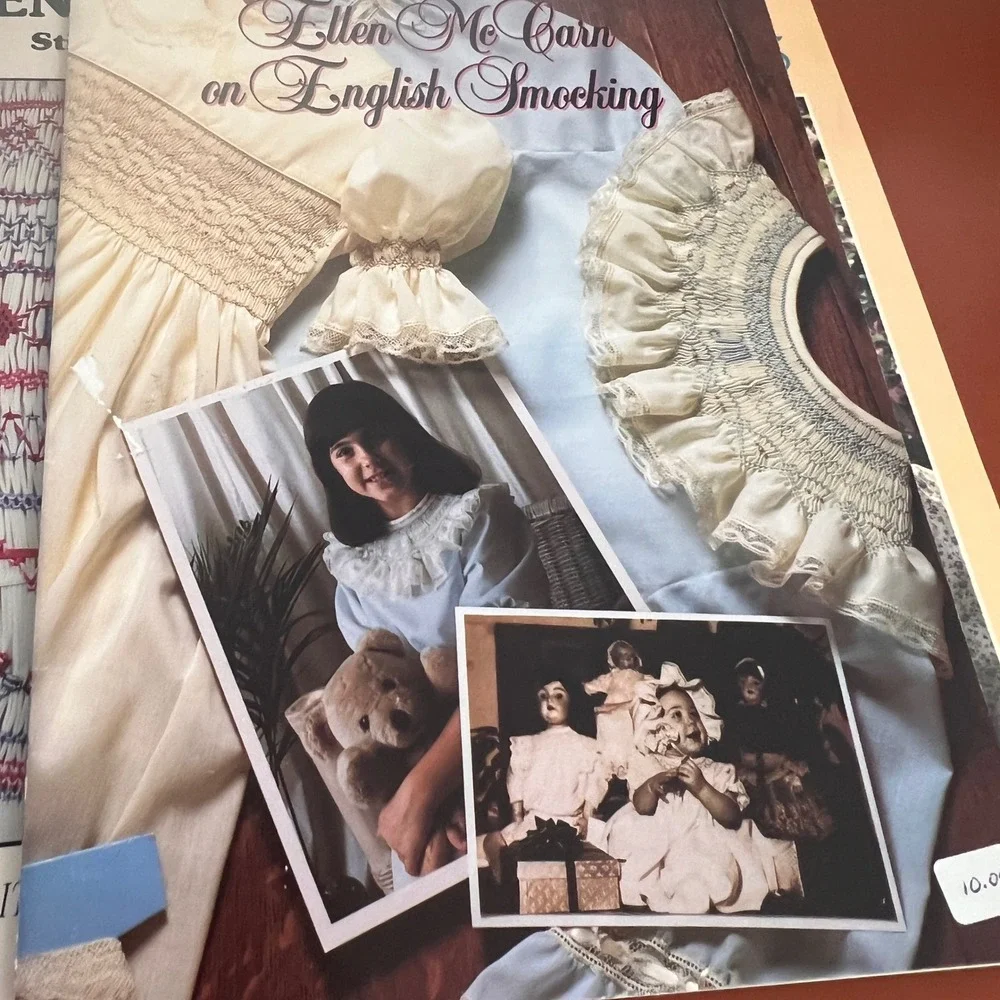 Vtg Smocking Crochet Pattern Book Lot of 5 English Heirloom Sewing Designs 5pc
